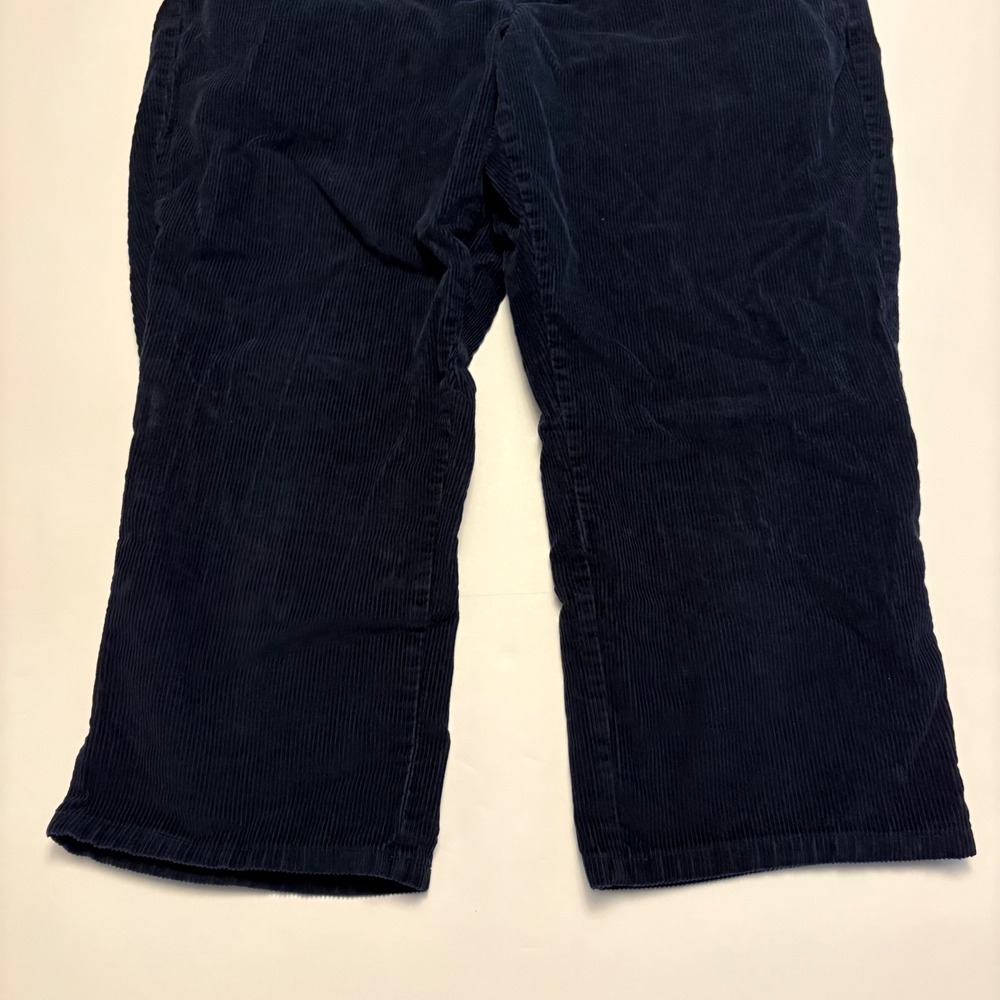 LL Bean Corduroy Pants Mens 38x23 Navy Blue Comfort Waist Stretch Cotton 502864 - Picture 2 of 10